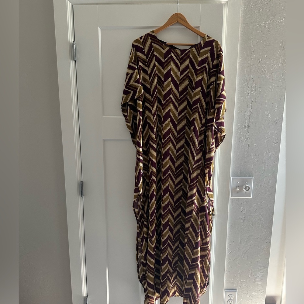 Brown Khaki Kaftan Gown - Picture 10 of 12